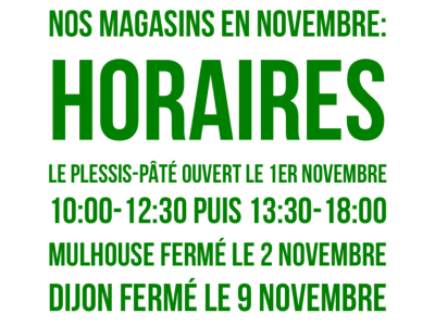 Horaires d’automne